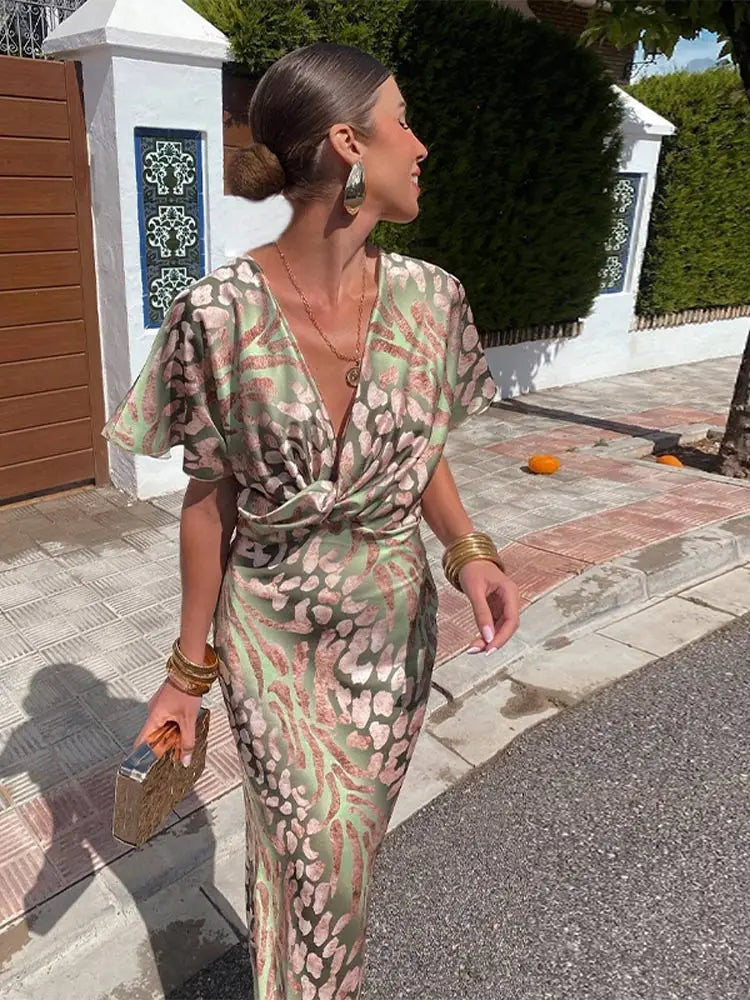 CLARANDRA COPPER MIDI DRESS