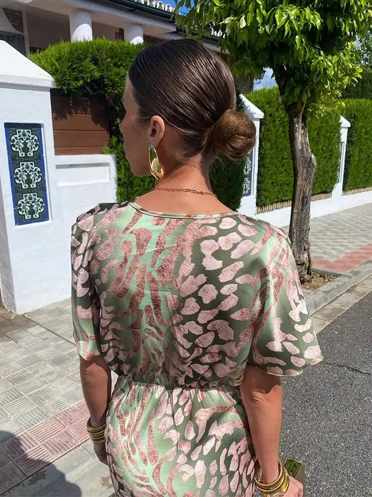 CLARANDRA COPPER MIDI DRESS