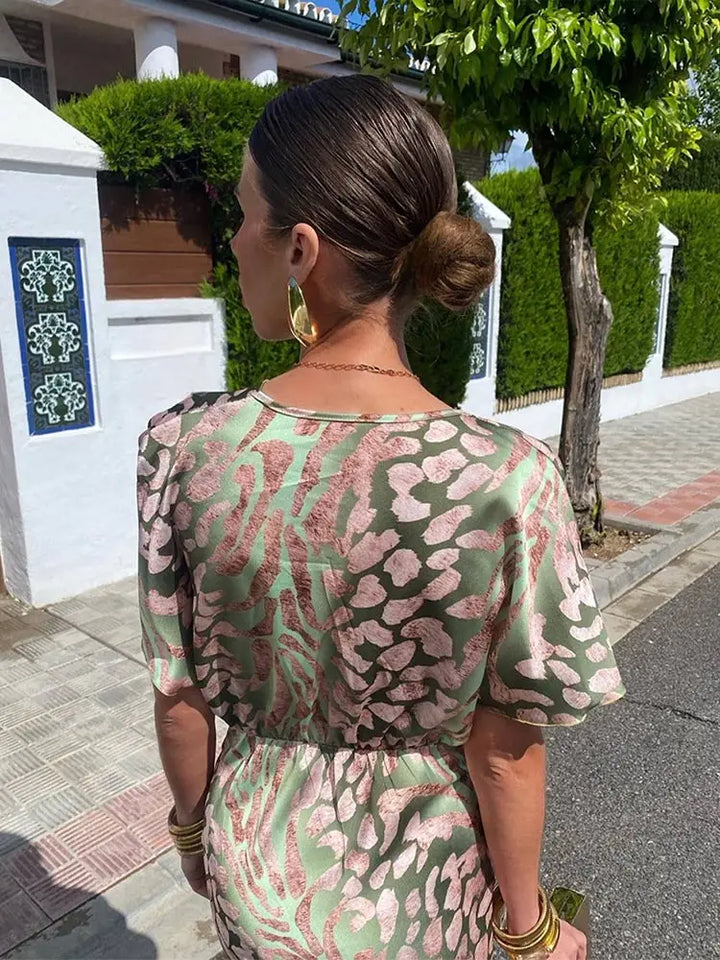 CLARANDRA COPPER MIDI DRESS