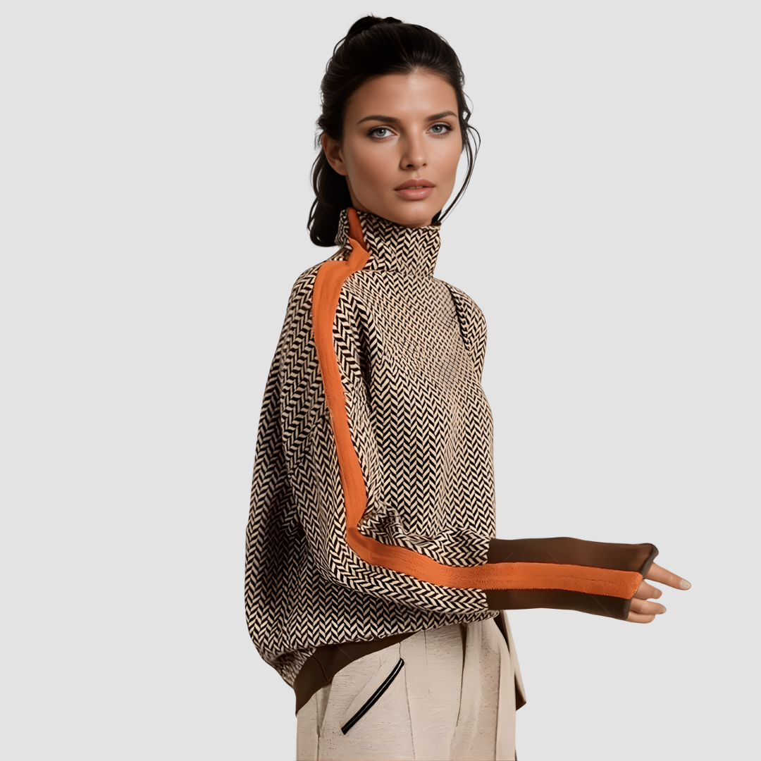 HELENA STRIPED TURTLENECK SWEATER