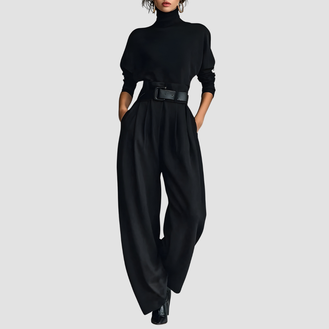 JULIET TURTLENECK TOP & STRAIGHT-LEG PANTS SET