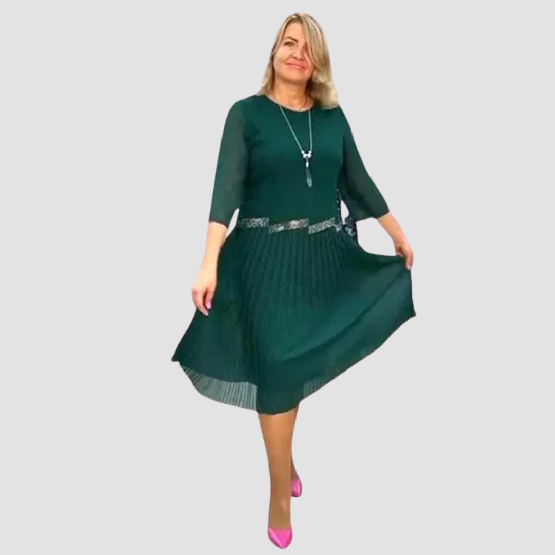 ELENIA ELEGANT PLEATED DRESS