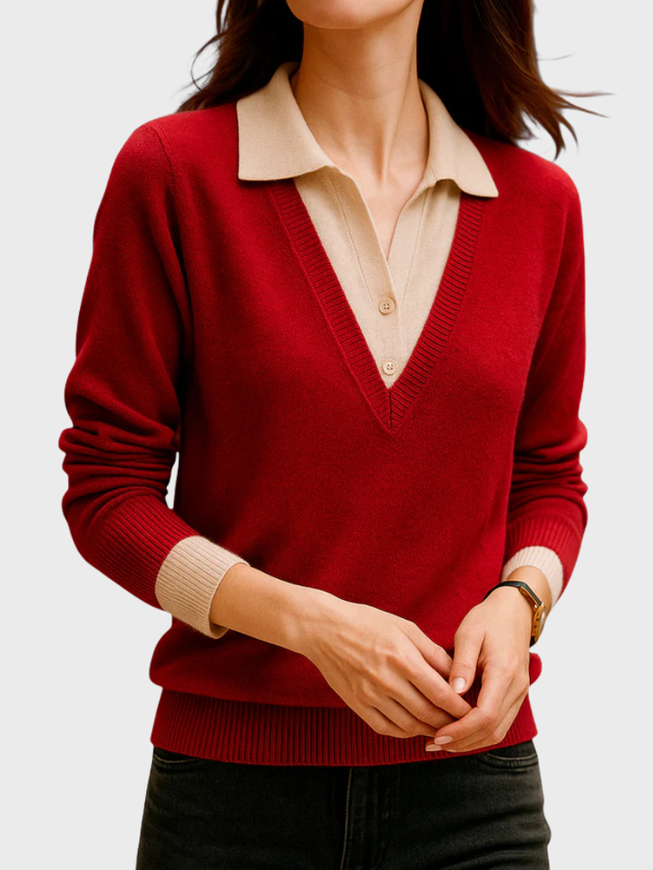 ALICIA LAYERED KNIT SWEATER