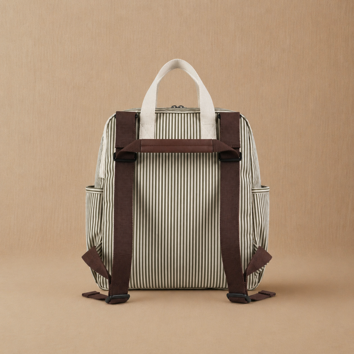 OLIVE STRIPED BABY DIAPER BACKPACK