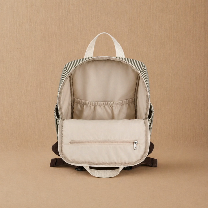OLIVE STRIPED BABY DIAPER BACKPACK