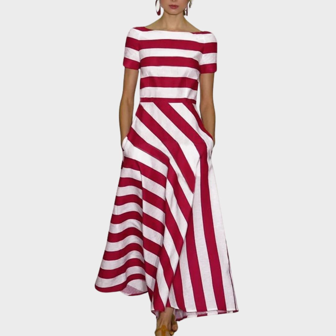 MIA STRIPED MIDI DRESS