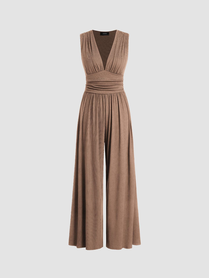 CHARITY CHIC SLEEVELESS WIDE-LEG JUMPSUIT