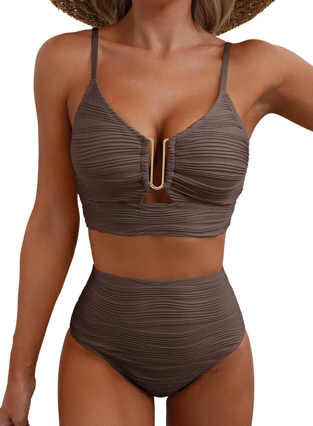 AURELIE GOLD U-LINK BIKINI SET