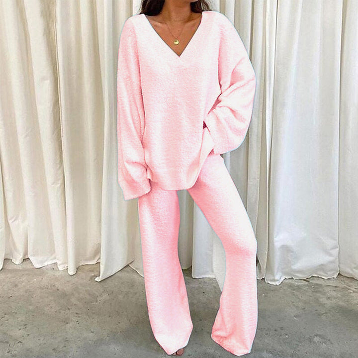REBECCA SOFT V-NECK LOUNGE SET