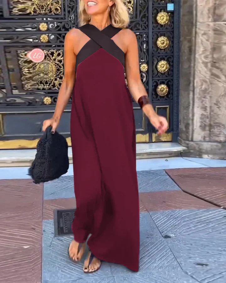 DELPHINE DRESS WITH CROSSED CUT