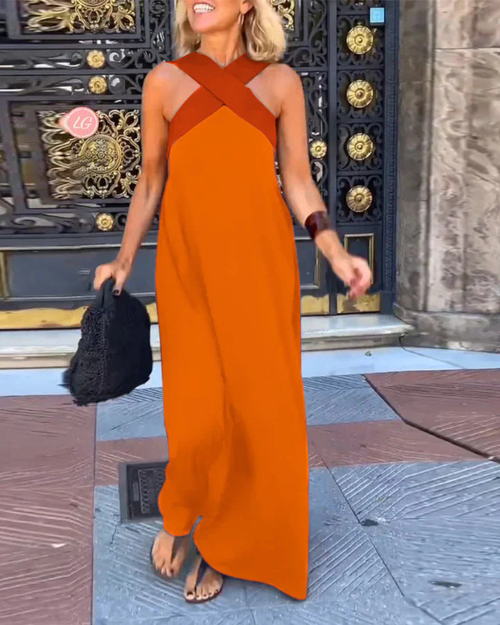 DELPHINE DRESS WITH CROSSED CUT