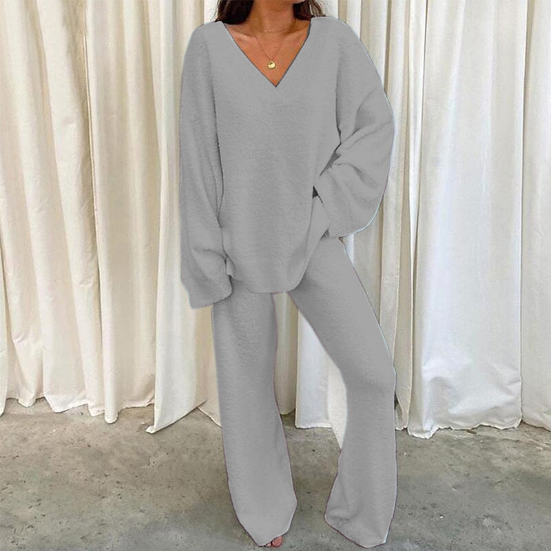 REBECCA SOFT V-NECK LOUNGE SET
