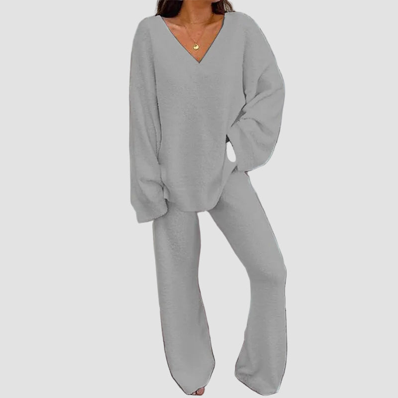 REBECCA SOFT V-NECK LOUNGE SET