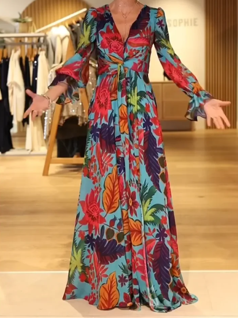 MIRA ELEGANT DRESS WITH V-NECK