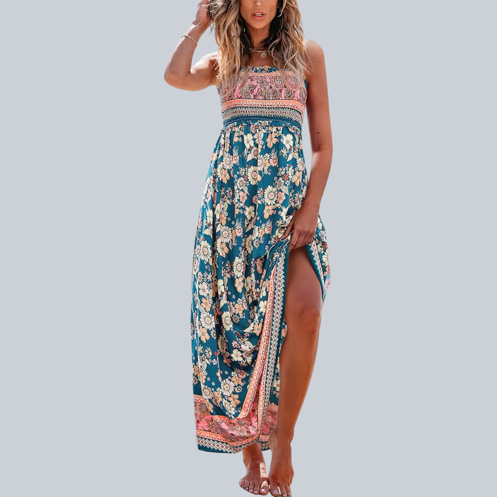 SPRING BLOOMS FLORAL MAXI DRESS