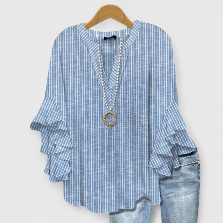 JURIA FLORAL PRINT RUFFLE SLEEVE BLOUSE