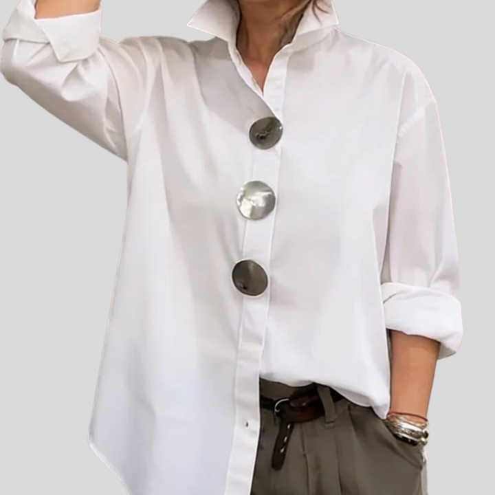CVIJETA OVERSIZED BLOUSE WITH LARGE METAL BUTTONS