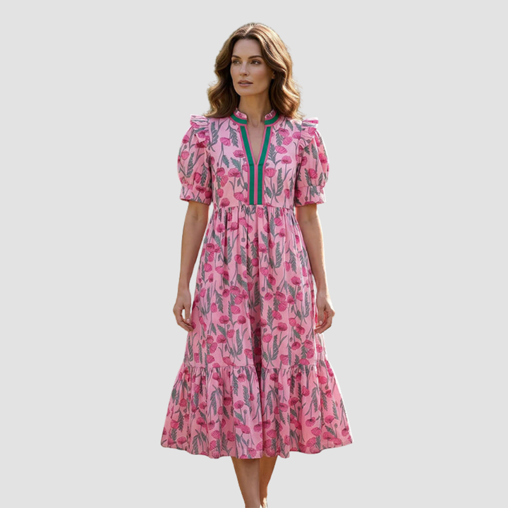 LUCIA FLORAL PRINT PUFF SLEEVE MAXI DRESS