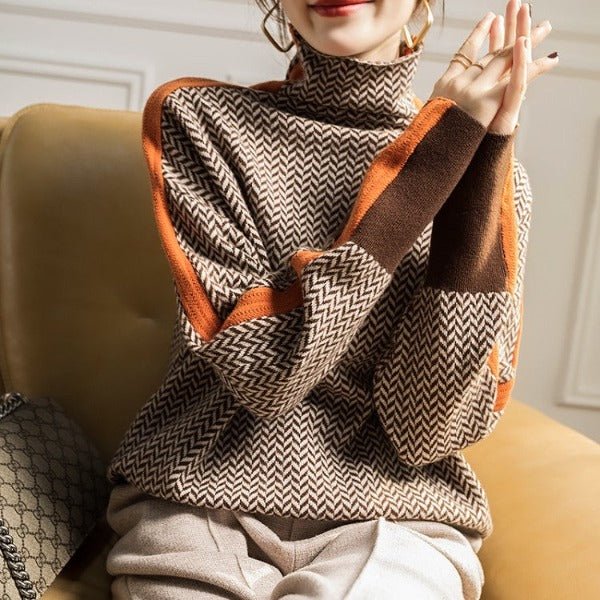 HELENA STRIPED TURTLENECK SWEATER