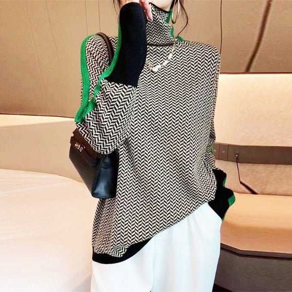HELENA STRIPED TURTLENECK SWEATER