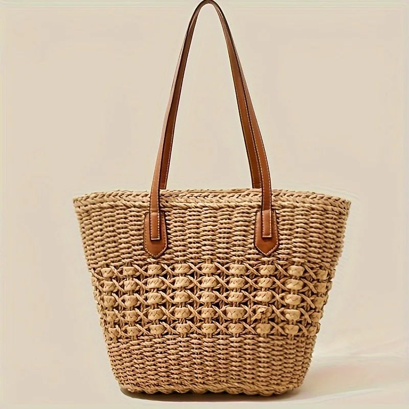 CAMILA BOHO STRAW BEACH BAG
