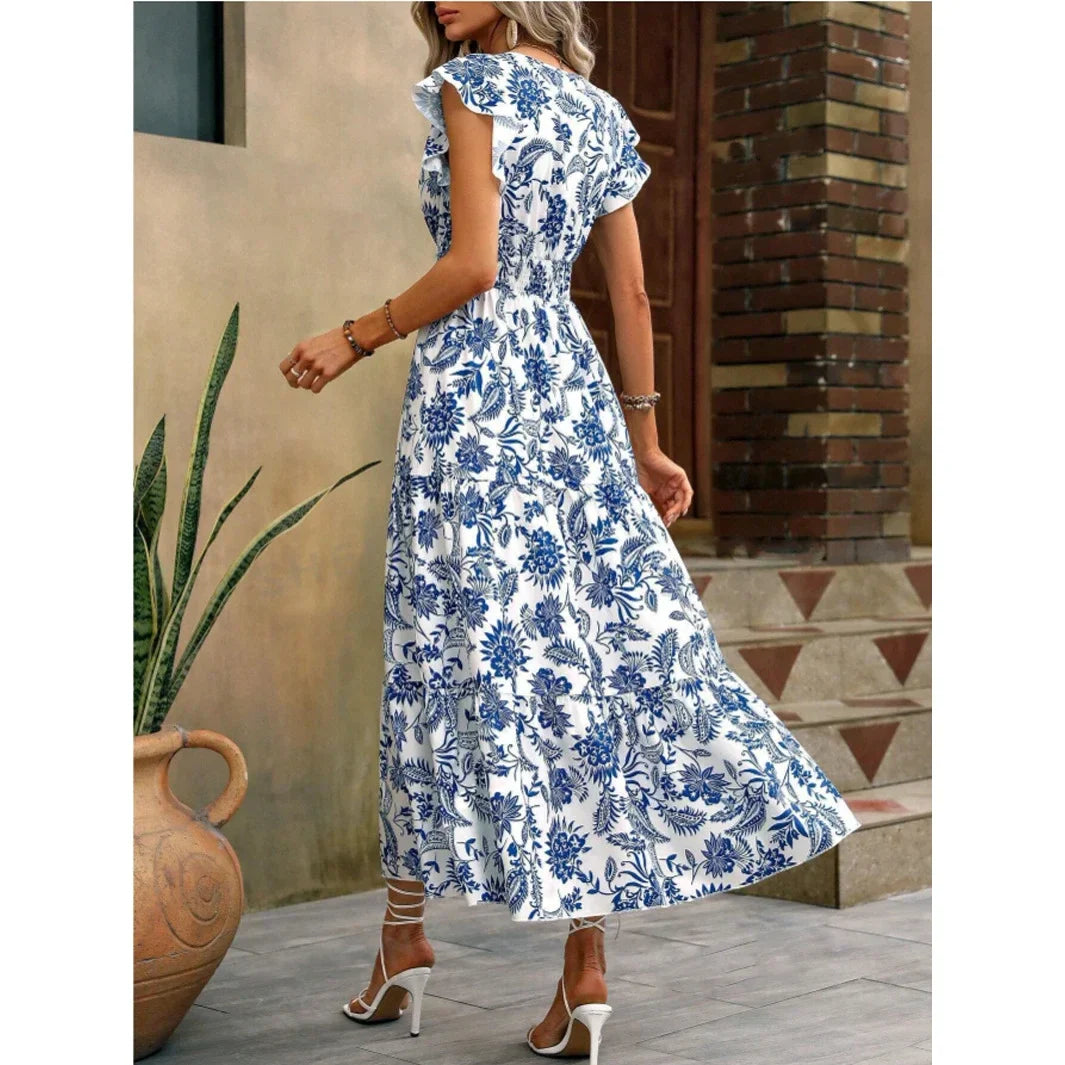 FLORAL SMOCKED WAIST DRESS