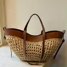 NATALY STRAW WOVEN TOTE BAG