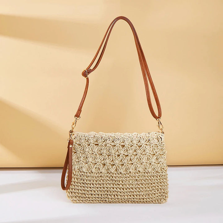 RAFFIA BEACH WRISTLET CROCHET HANDBAG