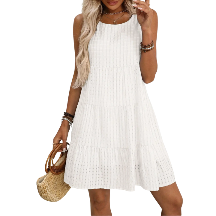 HELENA BREEZY PLAID SLEEVELESS SUNDRESS