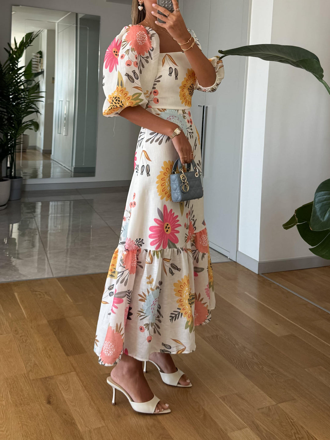 FABLE ROMANTIC FLORAL MIDI DRESS