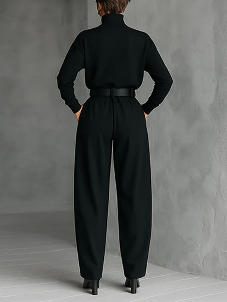 JULIET TURTLENECK TOP & STRAIGHT-LEG PANTS SET