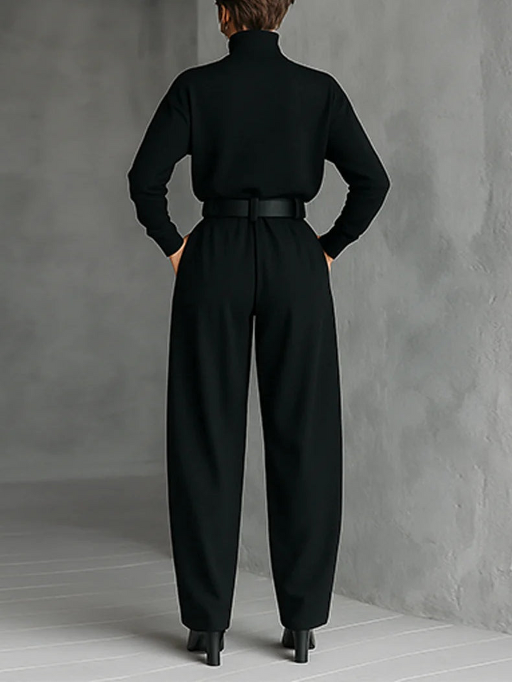 JULIET TURTLENECK TOP & STRAIGHT-LEG PANTS SET