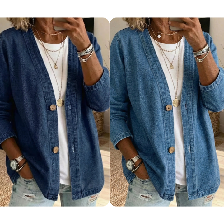 JULIETTE VERSATILE V-NECK DENIM JACKET
