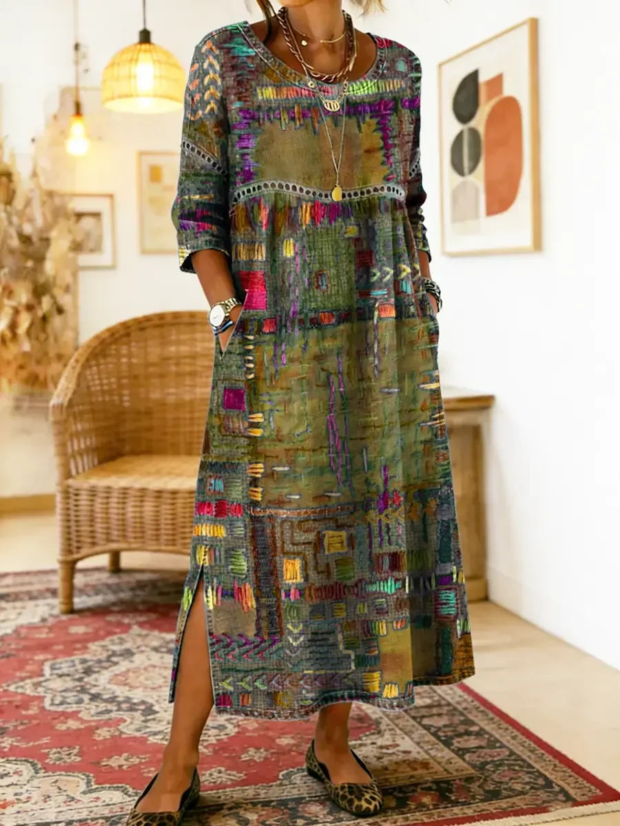 SERAPHINA DISTINCTIVE PRINT MIDI DRESS