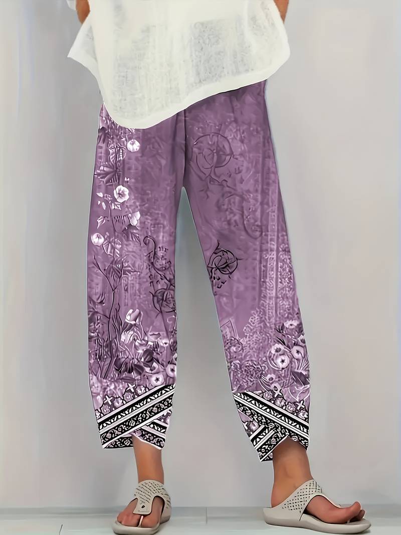 THIMASHA VINTAGE FLORAL CAPRI PANTS