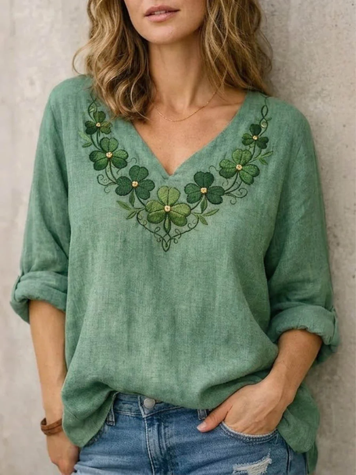 SARA V-NECK BLOUSE