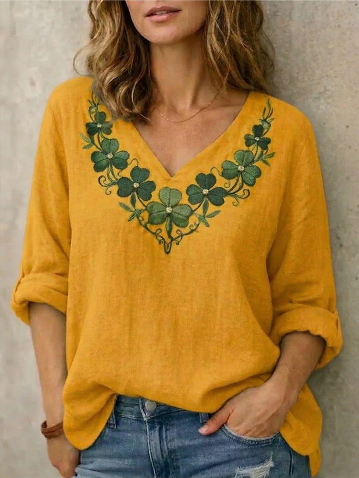 SARA V-NECK BLOUSE