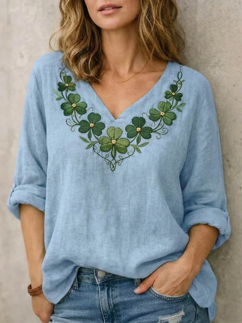SARA V-NECK BLOUSE