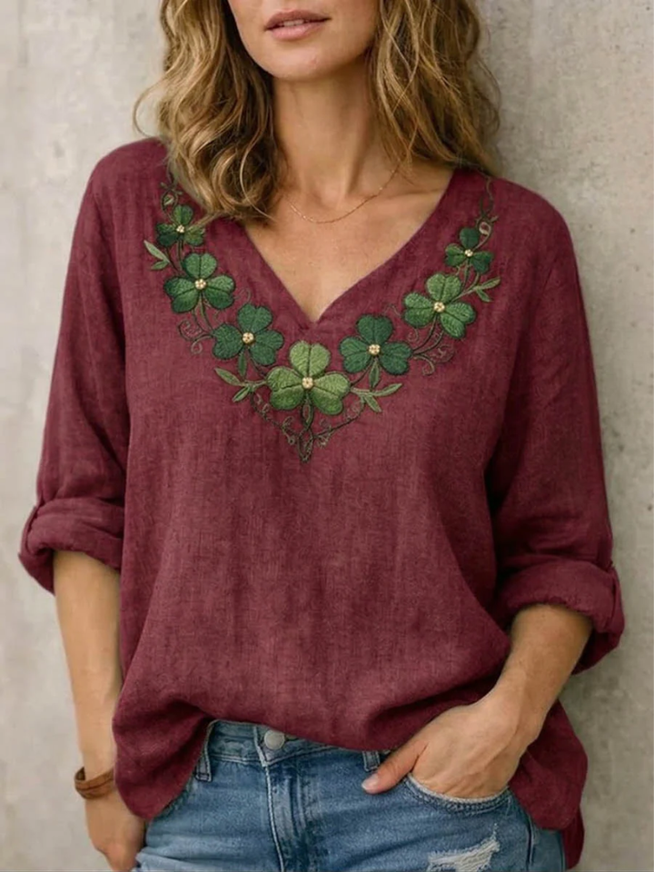 SARA V-NECK BLOUSE