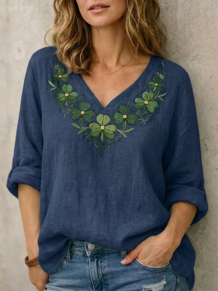 SARA V-NECK BLOUSE