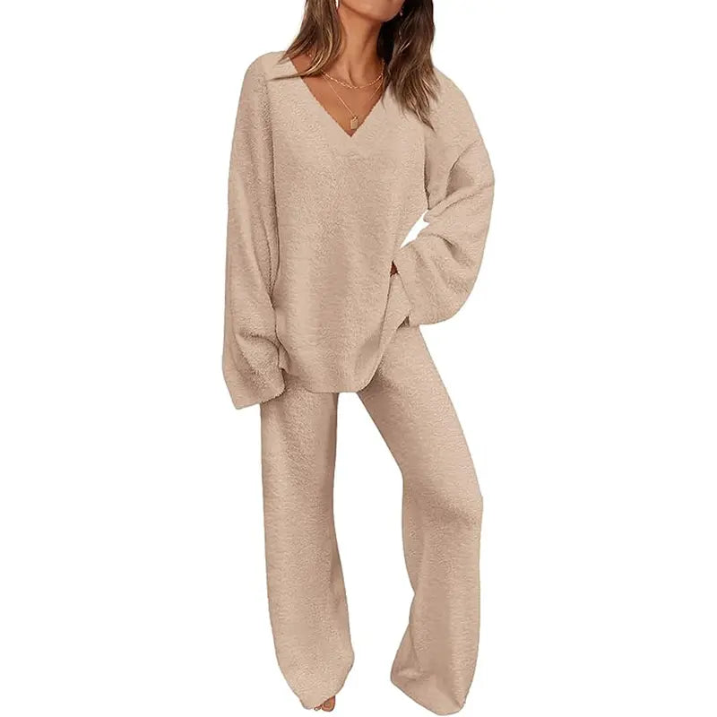 REBECCA SOFT V-NECK LOUNGE SET