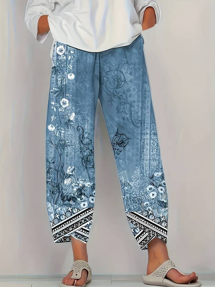 THIMASHA VINTAGE FLORAL CAPRI PANTS