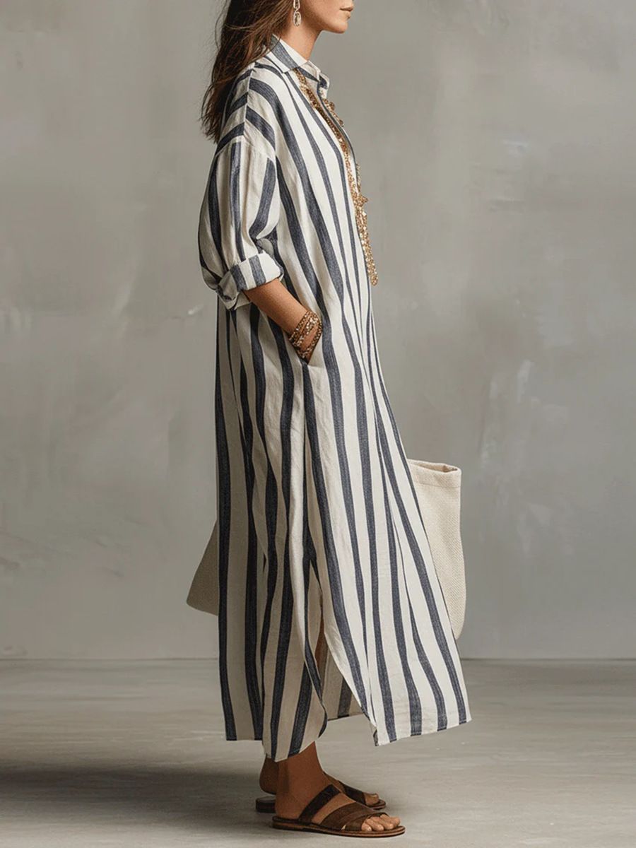 DARIA STRIPED MAXI DRESS