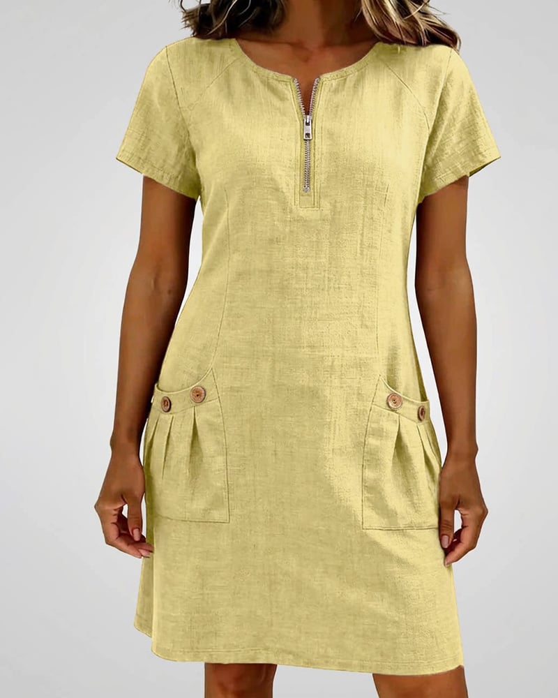 KRYSTAN SHORT SLEEVE UTILITY DRESS