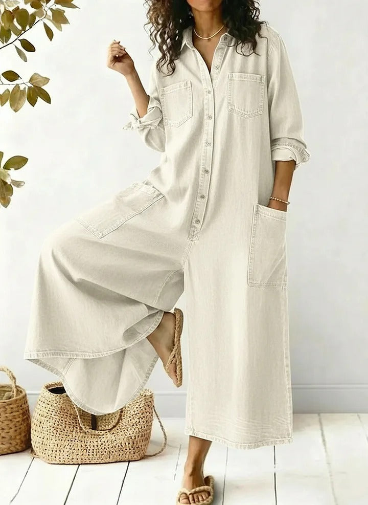 MARIBEL DENIM UTILITY JUMPSUIT