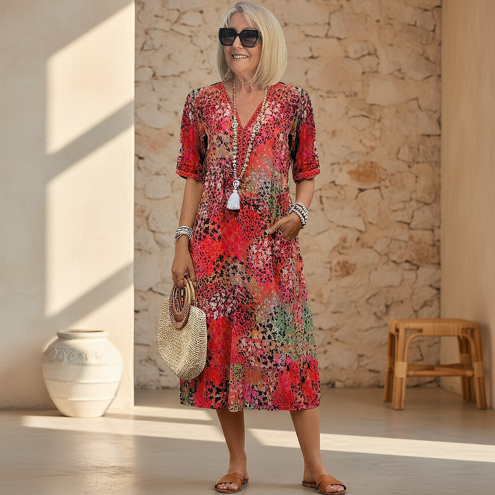 VERONICA VIBRANT MIDI DRESS