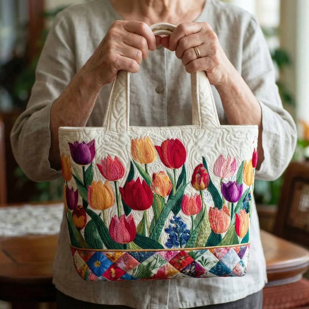MARINELLE TULIP GARDEN QUILTED BAG