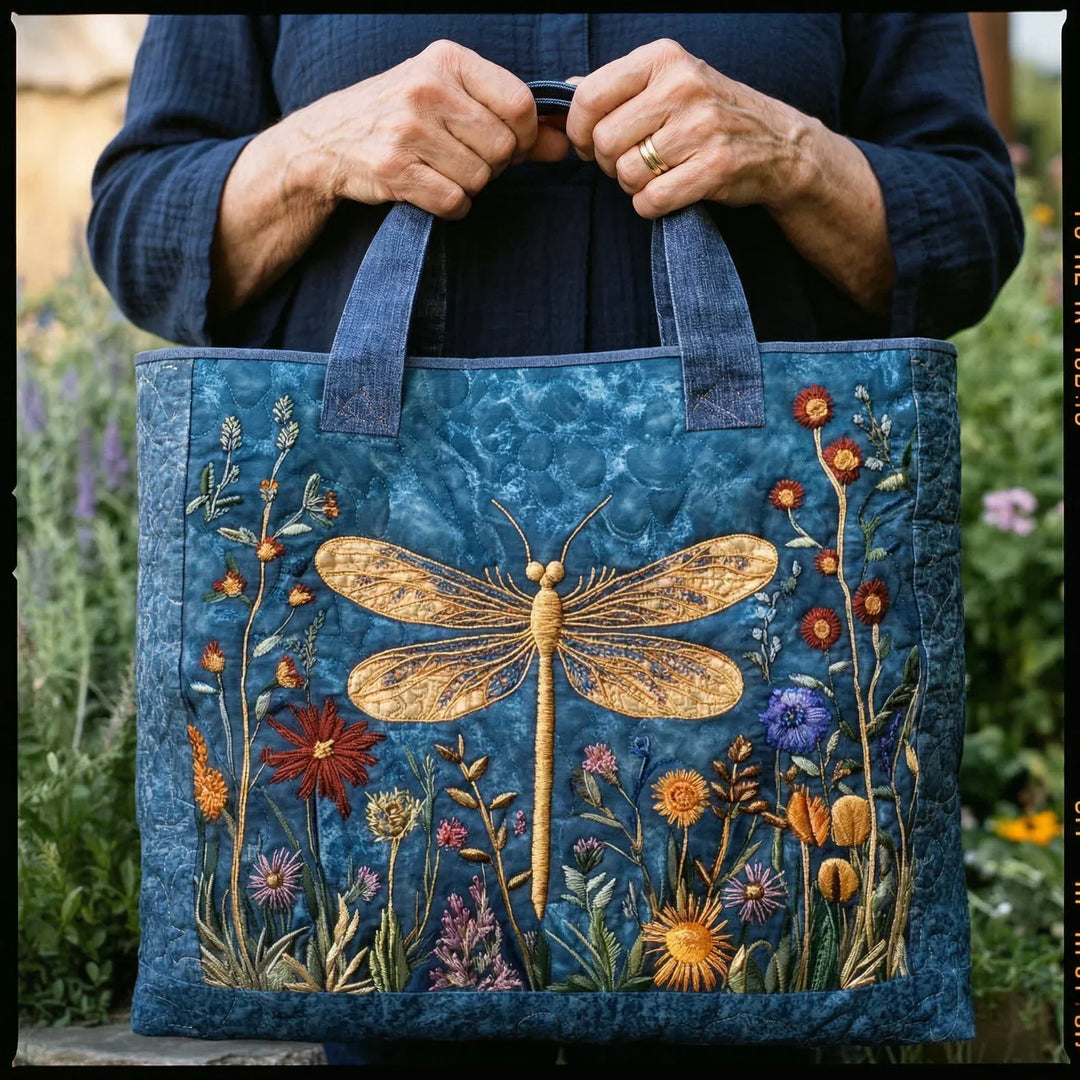 GOLDEN DRAGONFLY QUILTED BAG