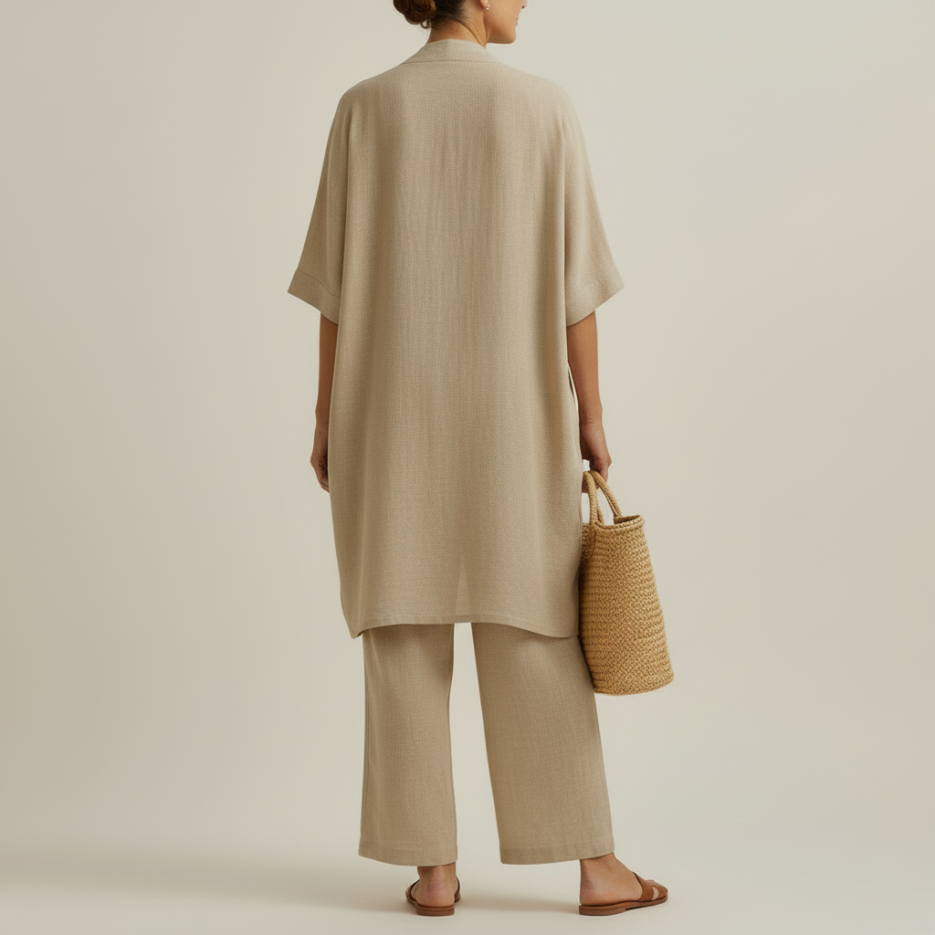 RISTEENA LINEN-COTTON THREE-PIECE SET