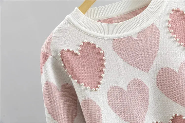 SALOME HEART PATTERN KNIT SET